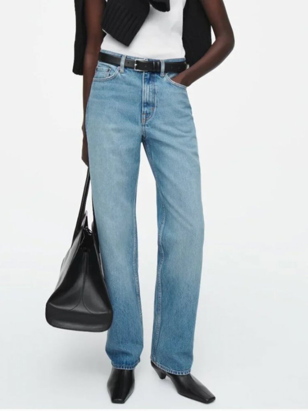 COS Column Jeans Light Blue Wash NWT Cotton Straight Leg High Rise